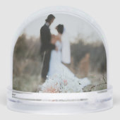 Blue French Personalized Wedding Schneekugeln (Rückseite)