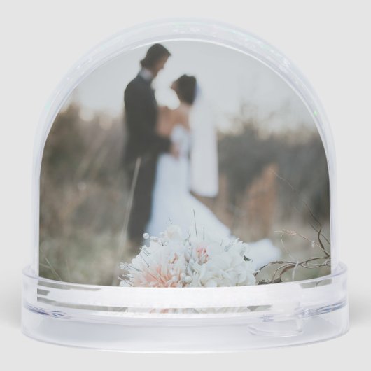 Blue French Personalized Wedding Schneekugeln (Rückseite)