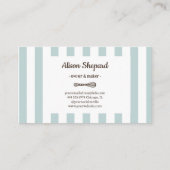 Blue French Style Cake Shop Business Card Visitenkarte (Rückseite)