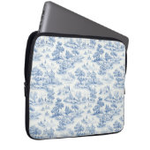 Blue French Style Toile de Jouy Romantische Elegan Laptopschutzhülle (Vorne Rechts)