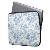 Blue French Style Toile de Jouy Romantische Elegan Laptopschutzhülle (Vorderseite Links)