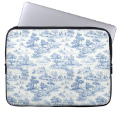 Blue French Style Toile de Jouy Romantische Elegan Laptopschutzhülle (Vorderseite)