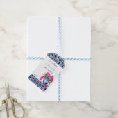 Blue French Tiles Bougainvillea Vielen Dank Geschenkanhänger (Mit Garn)