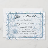 Blue French Toile Custom Invits Version 2 Einladung (Vorderseite)