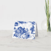 Blue French Toile Dankeskarte (Vorderseite)