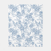 Blue French Toile Fleecedecke (Vorderseite)