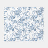Blue French Toile Fleecedecke (Vorderseite (Horizontal))