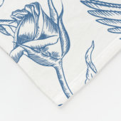 Blue French Toile Fleecedecke (Ecke)