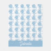 Blue French Toile Floral Pattern Name Fleecedecke (Vorderseite)