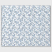 Blue French Toile Geschenkpapier (Flach)