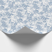Blue French Toile Geschenkpapier (Ecke)