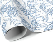 Blue French Toile Geschenkpapier (Rolleneckpunkt)