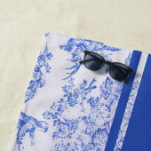 Blue French Toile Individuelle Name Strandtuch (Beispiel)