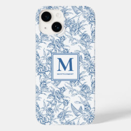 Blue French Toile Name Case-Mate iPhone 14 Hülle