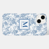 Blue French Toile Name Case-Mate iPhone Hülle (Rückseite (Horizontal))