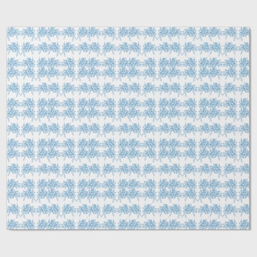 Blue French Toile Pattern Geschenkpapier (Flach)
