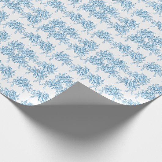 Blue French Toile Pattern Geschenkpapier (Ecke)