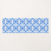 Blue French Toile Pattern Yogamatte (Rückseite (Horizontal))