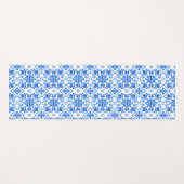 Blue French Toile Pattern Yogamatte (Vorderseite (Horizontal))