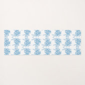 Blue French Toile Pattern Yogamatte (Rückseite (Horizontal))