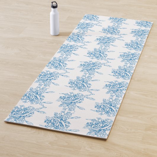 Blue French Toile Pattern Yogamatte (Beispiel)