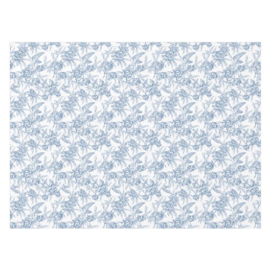 Blue French Toile Tischdecke (Vorderseite (Horizontal))