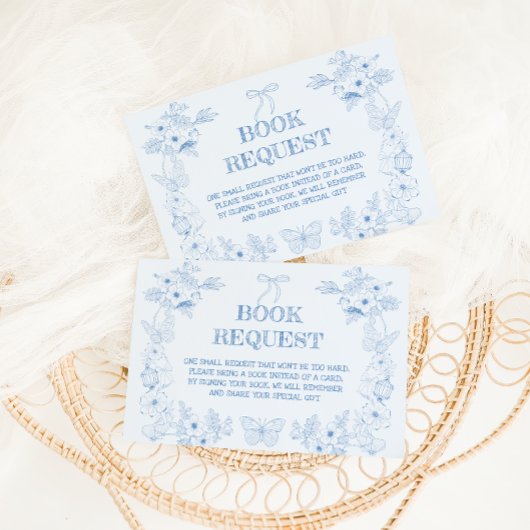 Blue French Viktorianisch Books for Baby Shooting Begleitkarte