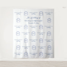 Blue French Vintage Victorian Backdrop banner Wandteppich