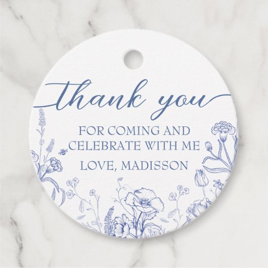 Blue French Vintage Victorian  Geschenkanhänger (Vorderseite)