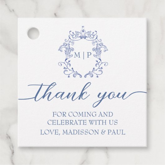 Blue French Vintage Victorian  Geschenkanhänger (Vorderseite)