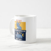 Blue Frenchie Day and Night Shift Funny Design Kaffeetasse (Vorderseite Links)