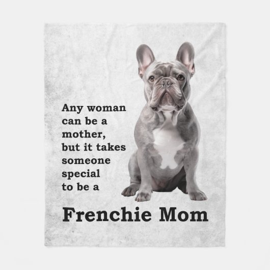 Blue Frenchie Mama Fleecedecke (Vorderseite)