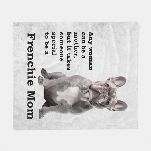 Blue Frenchie Mama Fleecedecke (Vorderseite (Horizontal))