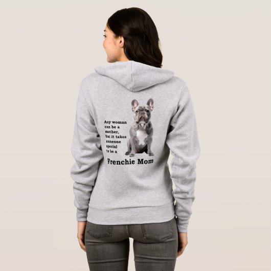 Blue Frenchie Mama Hoodie (Schwarz voll)