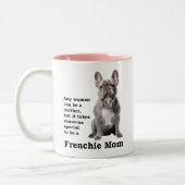 Blue Frenchie Mama Zweifarbige Tasse (Links)