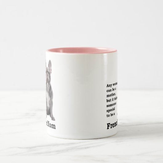 Blue Frenchie Mama Zweifarbige Tasse (Mittel)