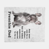 Blue Frenchie Vater Fleecedecke (Vorderseite (Horizontal))