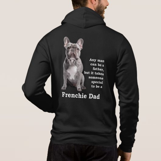 Blue Frenchie Vater Hoodie (Rückseite)