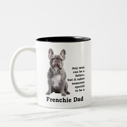 Blue Frenchie Vater Zweifarbige Tasse (Links)