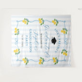 Blue Freshly Lemon Citrus Graduation Decor Wandteppich (Vorderseite (Horizontal))