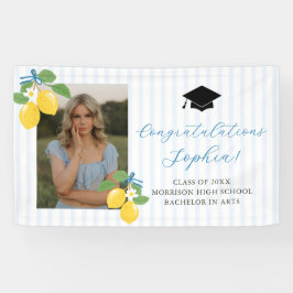 Blue Freshly Lemon Citrus Graduation Party Banner
