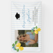 Blue Freshly Lemon Citrus Graduation Party Banner (Vertikal)
