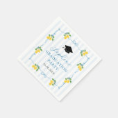 Blue Freshly Lemon Citrus Graduation Party Serviette (Ecke)