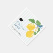 Blue Freshly Lemon Citrus Graduation Party Serviette (Ecke)