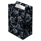 Blue Friedhof Rose Gothic Occult Mittlere Geschenktüte (Vorderseite Schrägansicht)