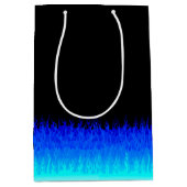 Blue Frisierte Auto Flames Mittlere Geschenktüte (Vorderseite)