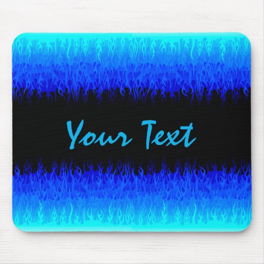 Blue Frisierte Auto Flames Mousepad (Vorne)