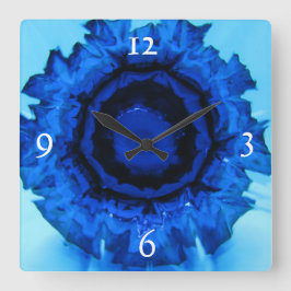 Blue Frizzle Square Uhr