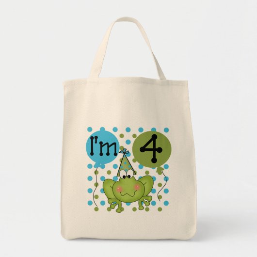 Blue Frog 4. Geburtstag - Hemden und Geschenke Tragetasche (Vorne)