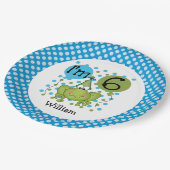 Blue Frog 6. Geburtstagspapier-Teller Pappteller (Schrägansicht)